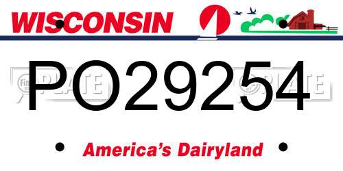 PO29254 Wisconsin License Plate