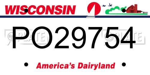 PO29754 Wisconsin License Plate