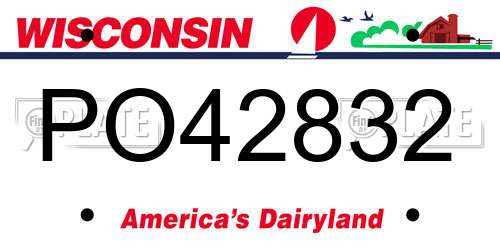 PO42832 Wisconsin License Plate