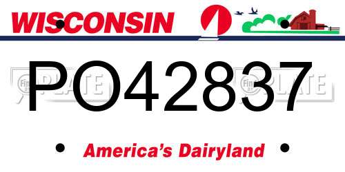 PO42837 Wisconsin License Plate