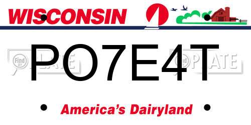 PO7E4T Wisconsin License Plate