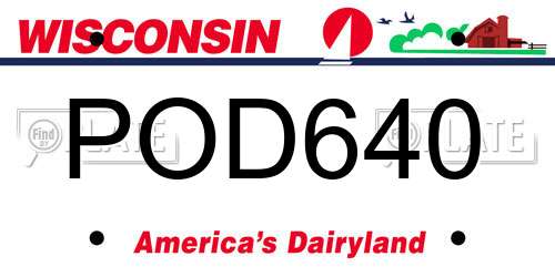 POD640 Wisconsin License Plate