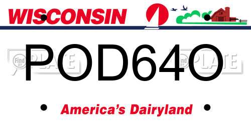 POD64O Wisconsin License Plate