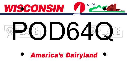 POD64Q Wisconsin License Plate