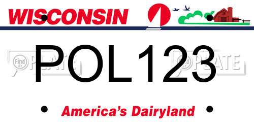 POL123 Wisconsin License Plate