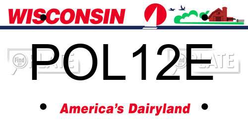 POL12E Wisconsin License Plate