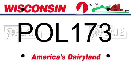 POL173 Wisconsin License Plate