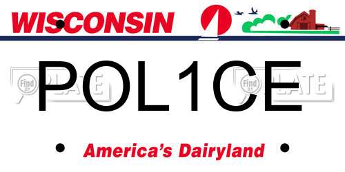 POL1CE Wisconsin License Plate