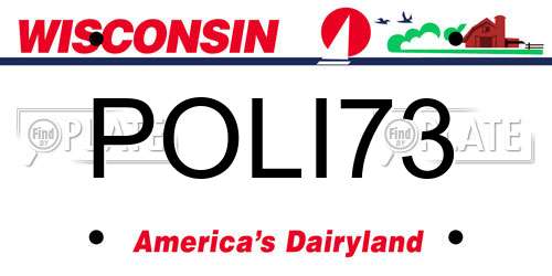 POLI73 Wisconsin License Plate