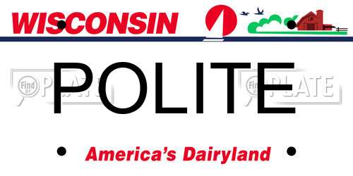 POLITE Wisconsin License Plate