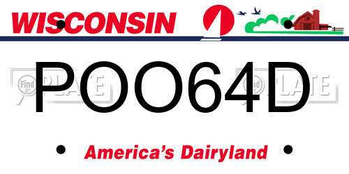 POO64D Wisconsin License Plate