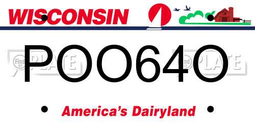 POO64O Wisconsin License Plate