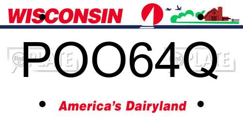 POO64Q Wisconsin License Plate