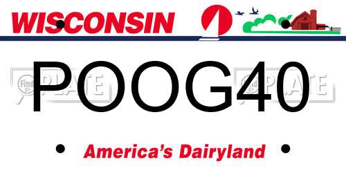 POOG40 Wisconsin License Plate