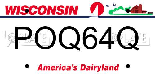 POQ64Q Wisconsin License Plate