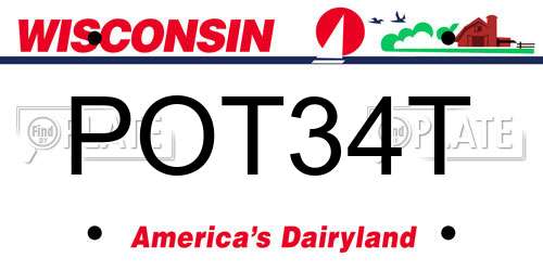 POT34T Wisconsin License Plate