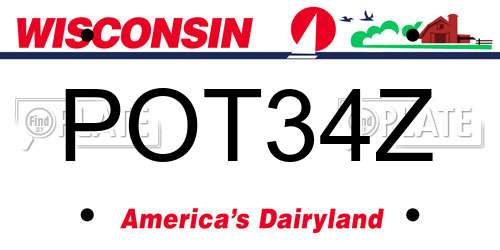 POT34Z Wisconsin License Plate