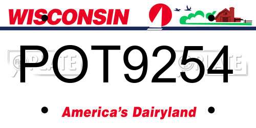 POT9254 Wisconsin License Plate