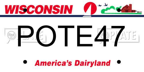 POTE47 Wisconsin License Plate