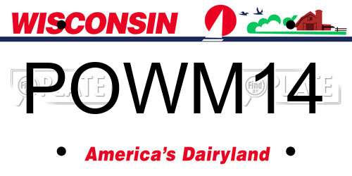 POWM14 Wisconsin License Plate