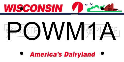 POWM1A Wisconsin License Plate