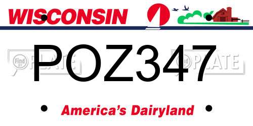 POZ347 Wisconsin License Plate