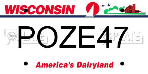 POZE47 Wisconsin License Plate