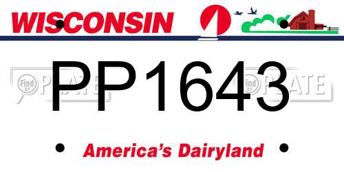 PP1643 Wisconsin License Plate