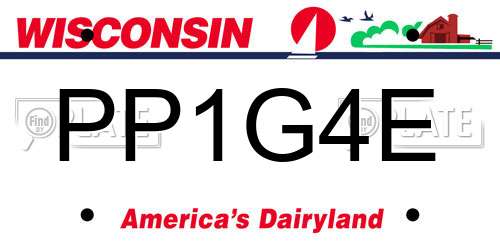 PP1G4E Wisconsin License Plate