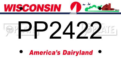 PP2422 Wisconsin License Plate