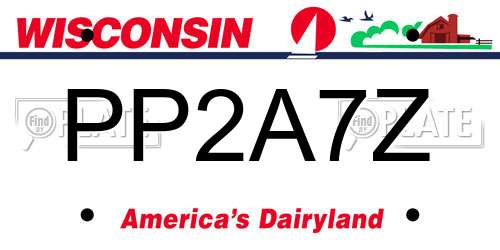 PP2A7Z Wisconsin License Plate