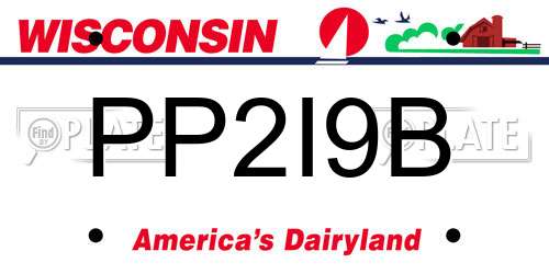PP2I9B Wisconsin License Plate