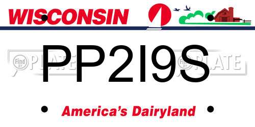 PP2I9S Wisconsin License Plate