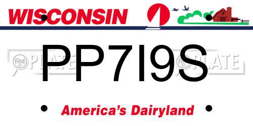 PP7I9S Wisconsin License Plate