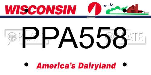 PPA558 Wisconsin License Plate