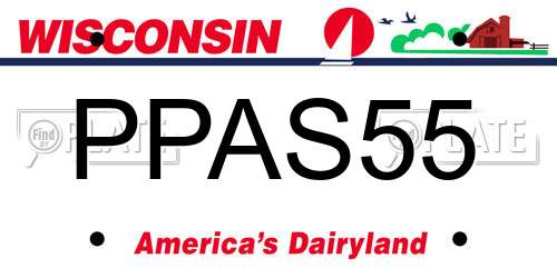 PPAS55 Wisconsin License Plate