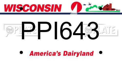PPI643 Wisconsin License Plate