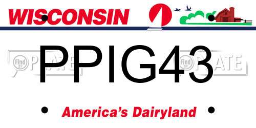 PPIG43 Wisconsin License Plate