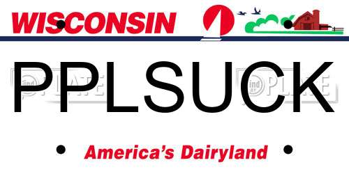 PPLSUCK Wisconsin License Plate