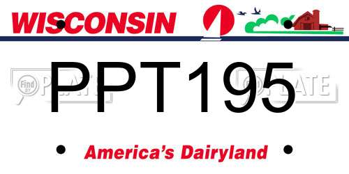 PPT195 Wisconsin License Plate
