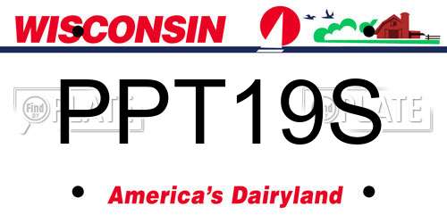 PPT19S Wisconsin License Plate