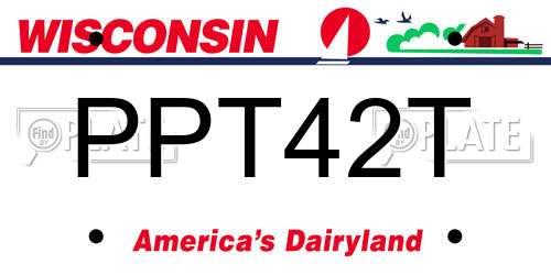 PPT42T Wisconsin License Plate