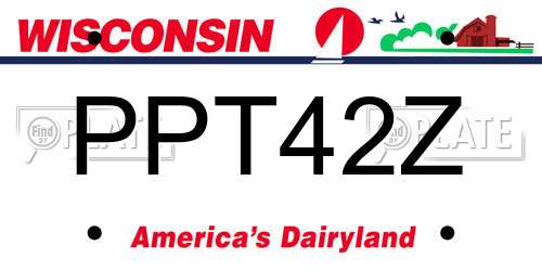 PPT42Z Wisconsin License Plate
