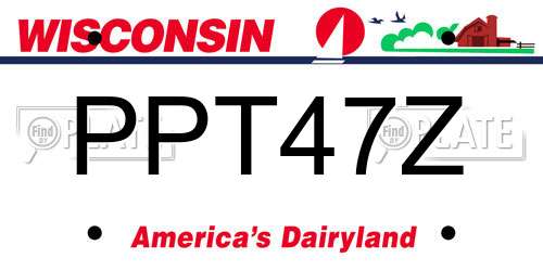 PPT47Z Wisconsin License Plate