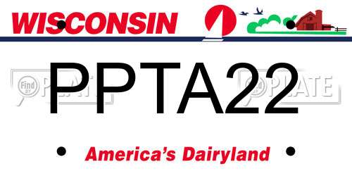 PPTA22 Wisconsin License Plate