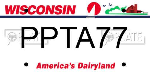PPTA77 Wisconsin License Plate