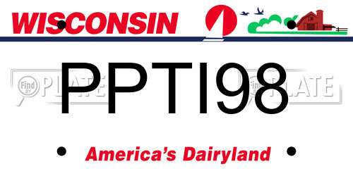 PPTI98 Wisconsin License Plate