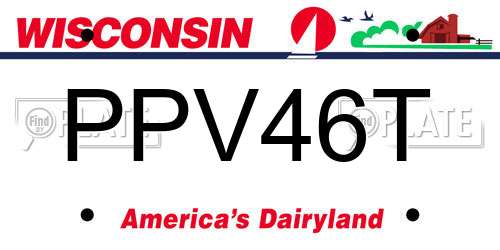 PPV46T Wisconsin License Plate