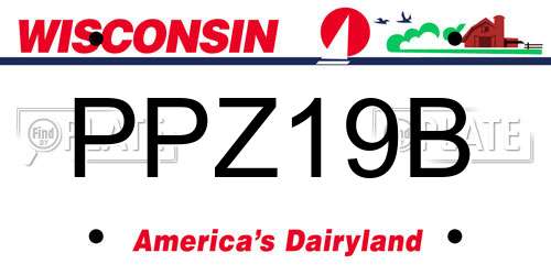 PPZ19B Wisconsin License Plate