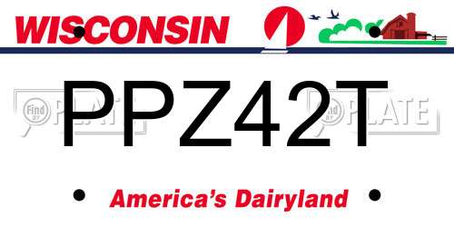PPZ42T Wisconsin License Plate
